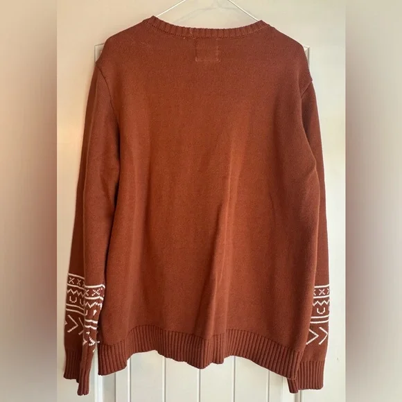 Cotton Rye Brown Sweater with White Cow Pattern - Picture 2 of 7